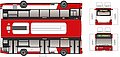 Bastelbogen roter VAG-Bus