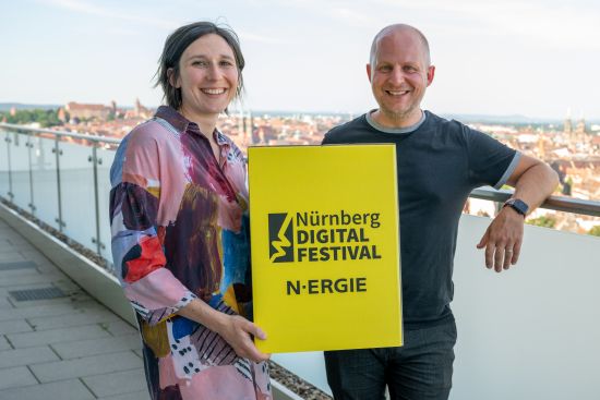 Ronja Hoffmann und Tobias Zuber leiteten den Workshop zur NürnbergMOBIL beim Digital Festival
